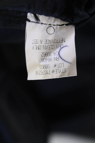 Theory Womens Zipper Fly Mid Rise Satin Pleated Trouser Pants Black Size 2