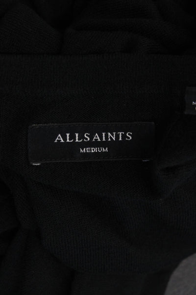 Allsaints Women's Round Neck Long Sleeves Pullover Sweater Black Size M