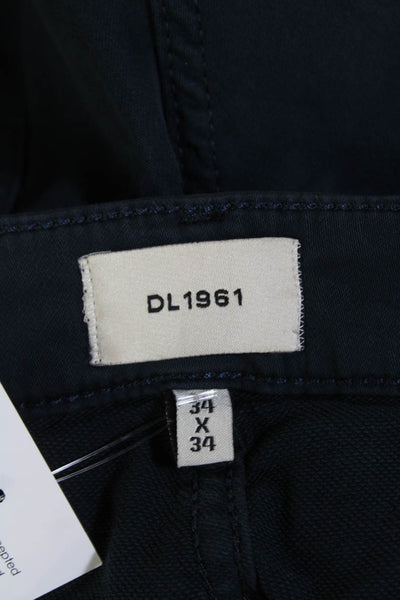 DL1961 Men's Button Closure Five Pocket Straight Leg Casual Pants Blue Size 34