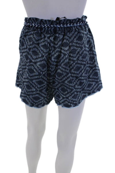 Maje Womens Paper Bag Waist High Rise Belted Shorts Blue Size EUR 36 B