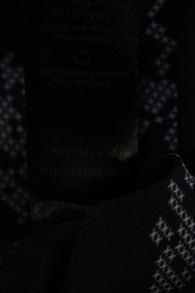 Kobi Halperin WomensSilk Geometric Sleeveless Pullover Blouse Black Size XS