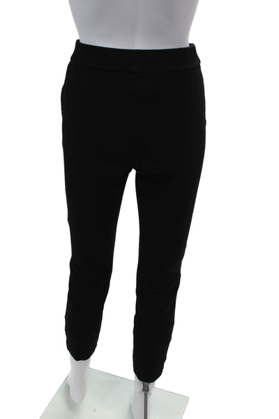 J Crew Womens Zipper Fly Mid Rise Skinny Cropped Knit Pants Black Size 0