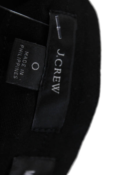 J Crew Womens Zipper Fly Mid Rise Skinny Cropped Knit Pants Black Size 0