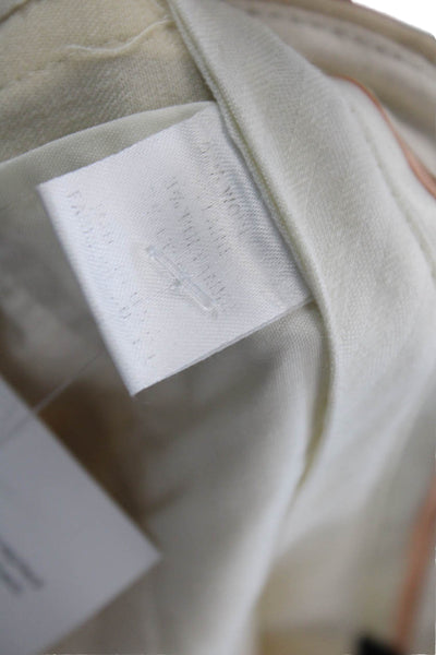 Theory Womens Flare Leg Creased Dress Pant Trousers Beige Wool Size 0