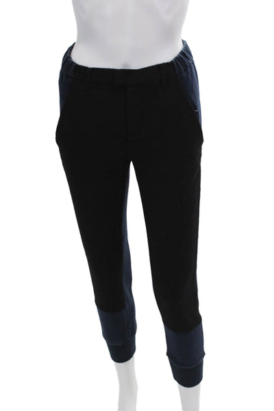 MM6 Maison Margiela Womens Sweatpants Black Navy Blue Cotton Size Extra Small