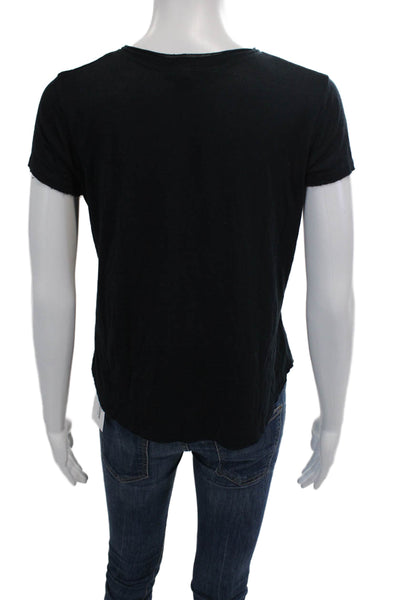Vince Womens Short Sleeves Pullover Tee Shirt Midnight Blue Size Small