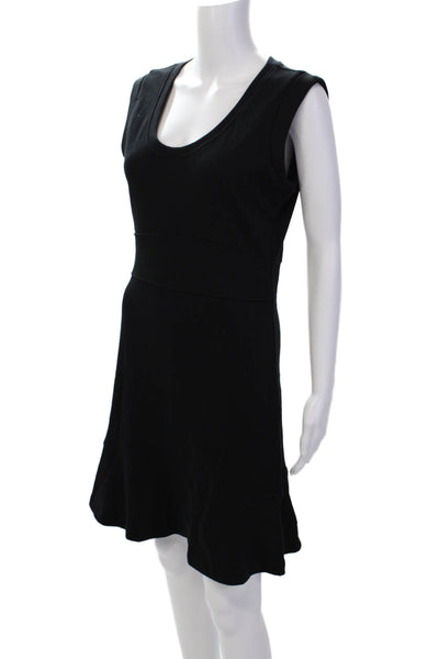 Grey State Womens Cotton Solid Sleeveless Scoop Neck Skater Dress Black Size M