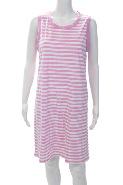 Kule Womens Cotton Stripe Printed Casual Short Tank Dress Bubblegum Size M