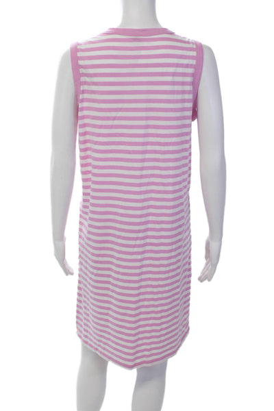 Kule Womens Cotton Stripe Printed Casual Short Tank Dress Bubblegum Size M