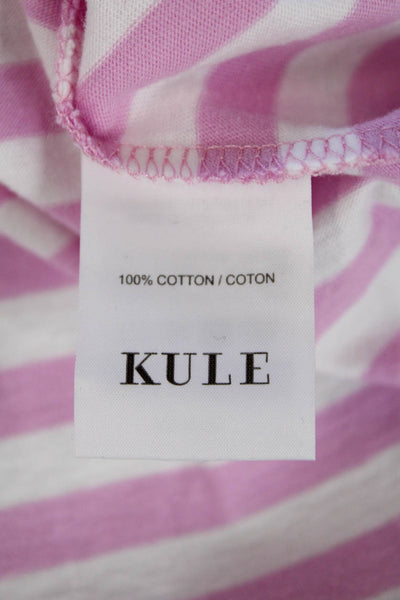 Kule Womens Cotton Stripe Printed Casual Short Tank Dress Bubblegum Size M