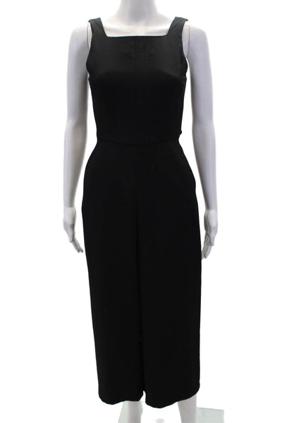 Wilfred Womens Sleeveless Halter Neck Zippered Cropped Jumpsuit Black Size 0