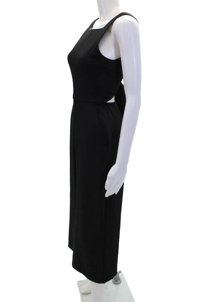 Wilfred Womens Sleeveless Halter Neck Zippered Cropped Jumpsuit Black Size 0