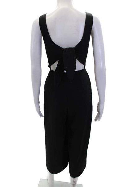 Wilfred Womens Sleeveless Halter Neck Zippered Cropped Jumpsuit Black Size 0