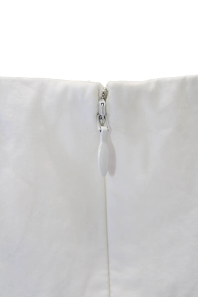 Madewell Womens Cotton Square Neck Puff Short Sleeve Tiered Dress White Size 0