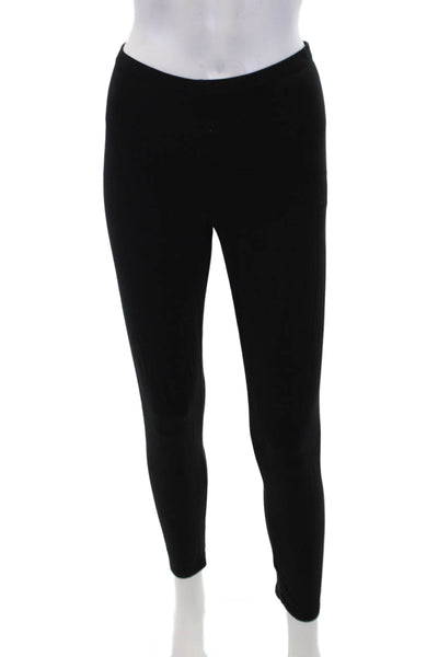 Eileen Fisher Womens Solid Elastic Waist Ankle Length Leggings Black Size S