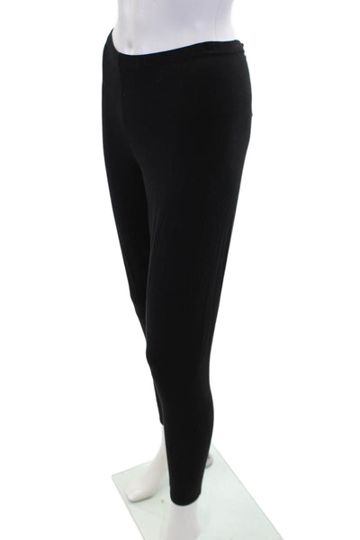 Eileen Fisher Womens Solid Elastic Waist Ankle Length Leggings Black Size S