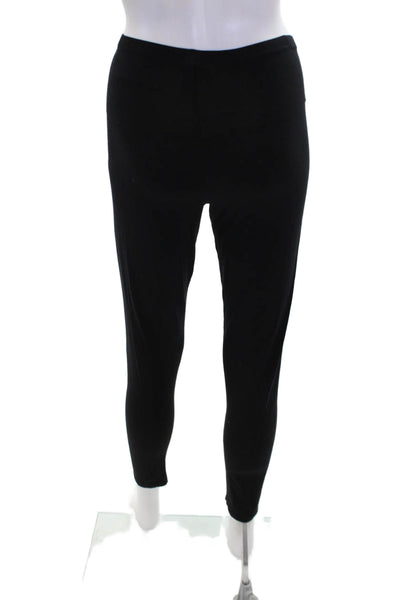 Eileen Fisher Womens Solid Elastic Waist Ankle Length Leggings Black Size S