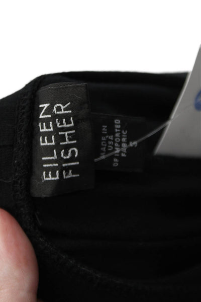 Eileen Fisher Womens Solid Elastic Waist Ankle Length Leggings Black Size S