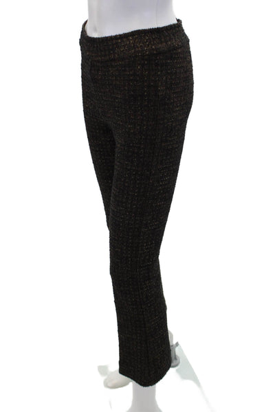 Avenue Montaigne Womens Cotton Blend Elastic Waist Flare Leg Pants Brown Size 0