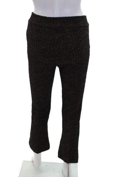Avenue Montaigne Womens Cotton Blend Elastic Waist Flare Leg Pants Brown Size 0