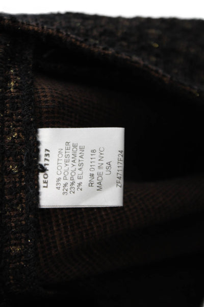 Avenue Montaigne Womens Cotton Blend Elastic Waist Flare Leg Pants Brown Size 0
