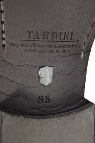 Tardini Mens Denim Alligator Skin Trim Lace Up Chukka Boots Blue Red Size 8.5