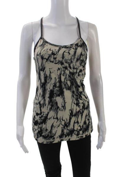Lululemon Womens Spaghetti Strap Scoop Neck Abstract Tank Top Brown Size 6