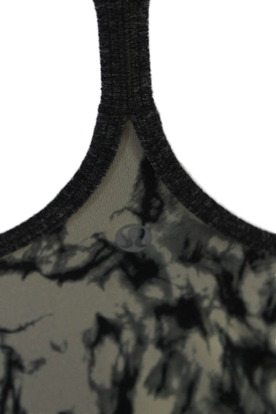 Lululemon Womens Spaghetti Strap Scoop Neck Abstract Tank Top Brown Size 6