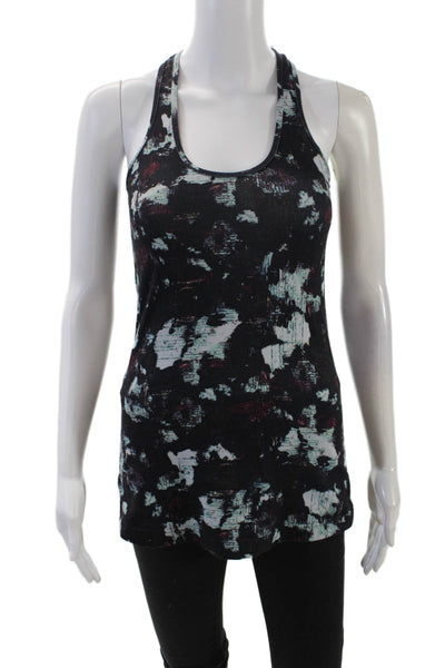 Lululemon Womens Scoop Neck Abstract Printed Stretch Knit Tank Top Black Multi 6