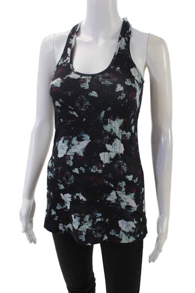 Lululemon Womens Scoop Neck Abstract Printed Stretch Knit Tank Top Black Multi 6