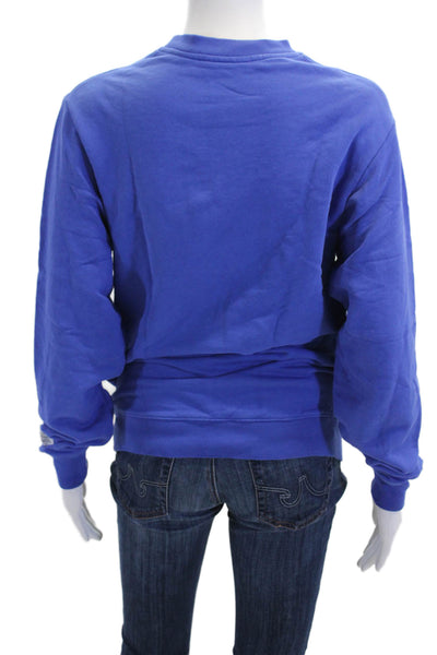 Krost Womens Cotton Long Sleeve Pullover Crew Neck Sweatshirt Blue Size XS