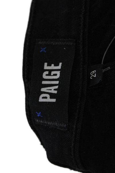 Paige Womens Cotton Zippered Low-Rise Slim Skinny Denim Jeans Black Size 29
