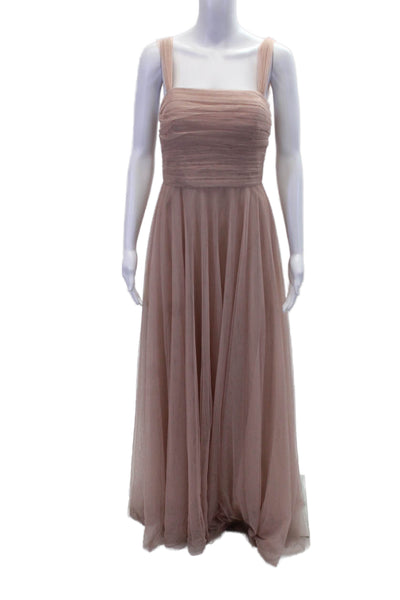 Jenny Yoo Collection Womens Short Sleeves A Line Evening Gown Pink Size 6