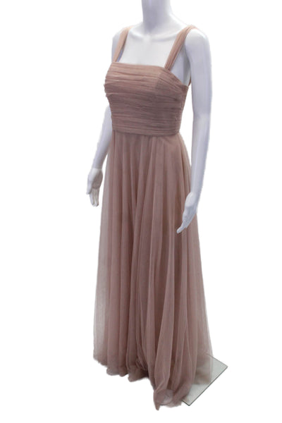 Jenny Yoo Collection Womens Short Sleeves A Line Evening Gown Pink Size 6