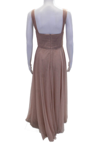 Jenny Yoo Collection Womens Short Sleeves A Line Evening Gown Pink Size 6
