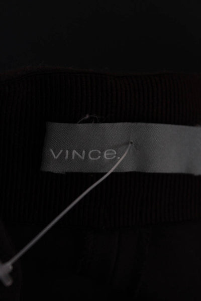 Vince Womens High Rise Slim Leg Pants Dark Berry Purple Cotton Size Small