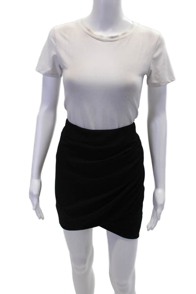 Helmut Helmut Lang Womens Back Zipper Ruched Tulip Mini Skirt Black Size Large