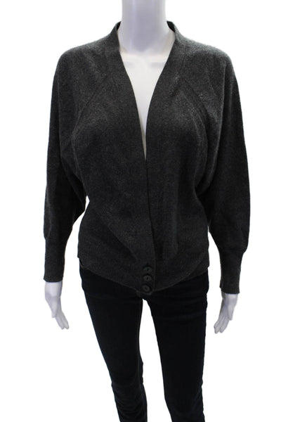 Christopher Fischer Womens Knit Open Front Cardigan Sweater Gray Size XS
