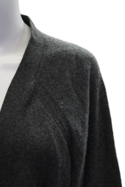 Christopher Fischer Womens Knit Open Front Cardigan Sweater Gray Size XS