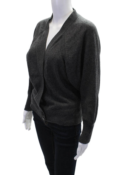Christopher Fischer Womens Knit Open Front Cardigan Sweater Gray Size XS
