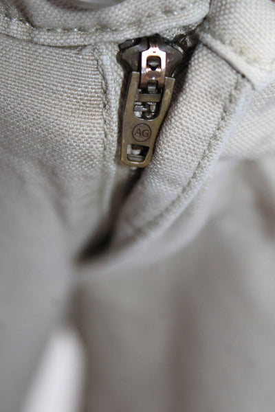 AG Adriano Goldschmied Linen + Cotton Four Pocket Tapered Pants Beige Size 27