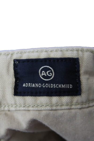 AG Adriano Goldschmied Linen + Cotton Four Pocket Tapered Pants Beige Size 27
