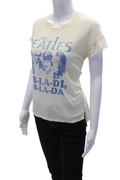 Junk Food Womens Cotton Graphic Printed Basic Cap Sleeve T-Shirt White Size XS