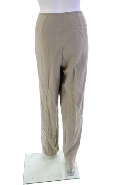 Ellen Tracy Womens High Rise Straight Leg Pants Khaki Beige Wool Size 14
