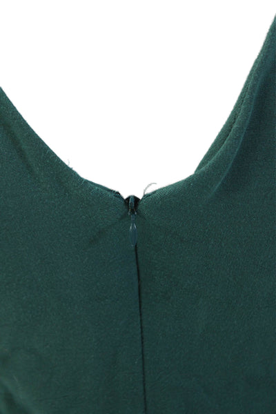 Escada Womens Sleeveless V-neck Lined Zip Fitted Dress Green Size EUR 34