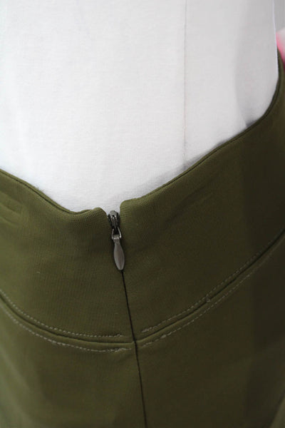 RED Valentino Womens Textured Lined Zip Sleek Skater Skirt Green Size 0