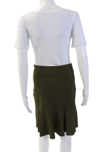 RED Valentino Womens Textured Lined Zip Sleek Skater Skirt Green Size 0