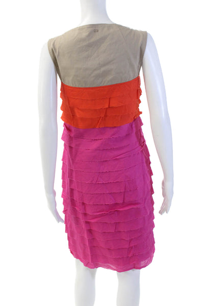 Escada Sport Womens Square Neck Zip Sleeveless Stripe Dress Multicolor Size EUR