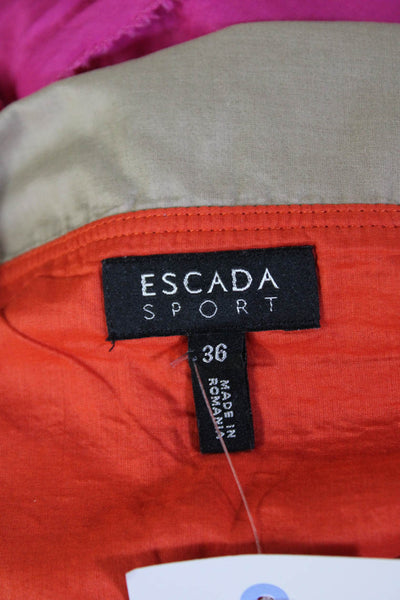 Escada Sport Womens Square Neck Zip Sleeveless Stripe Dress Multicolor Size EUR