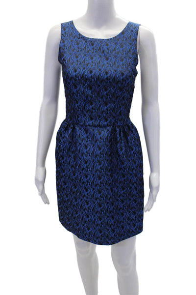 ERIN Erin Fetherston Womens Brocade Sleeveless Bow Pencil Dress Blue Size 0